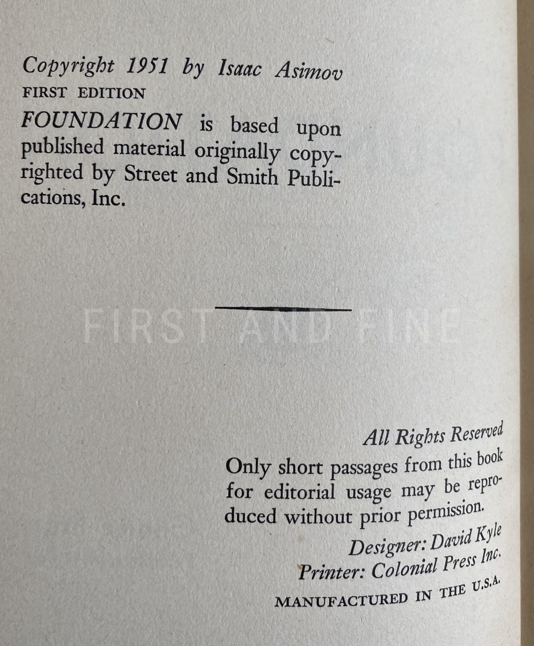 Asimov, Isaac (1951-53) 'Foundation' trilogy, complete US signed and inscribed first edition, first impression set - Image 6