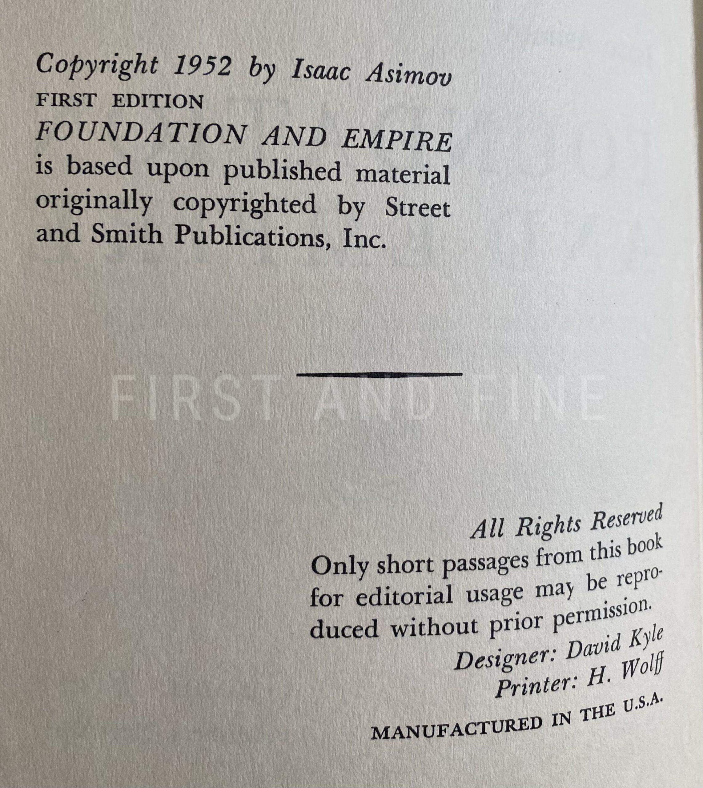 Asimov, Isaac (1951-53) 'Foundation' trilogy, complete US signed and inscribed first edition, first impression set - Image 7