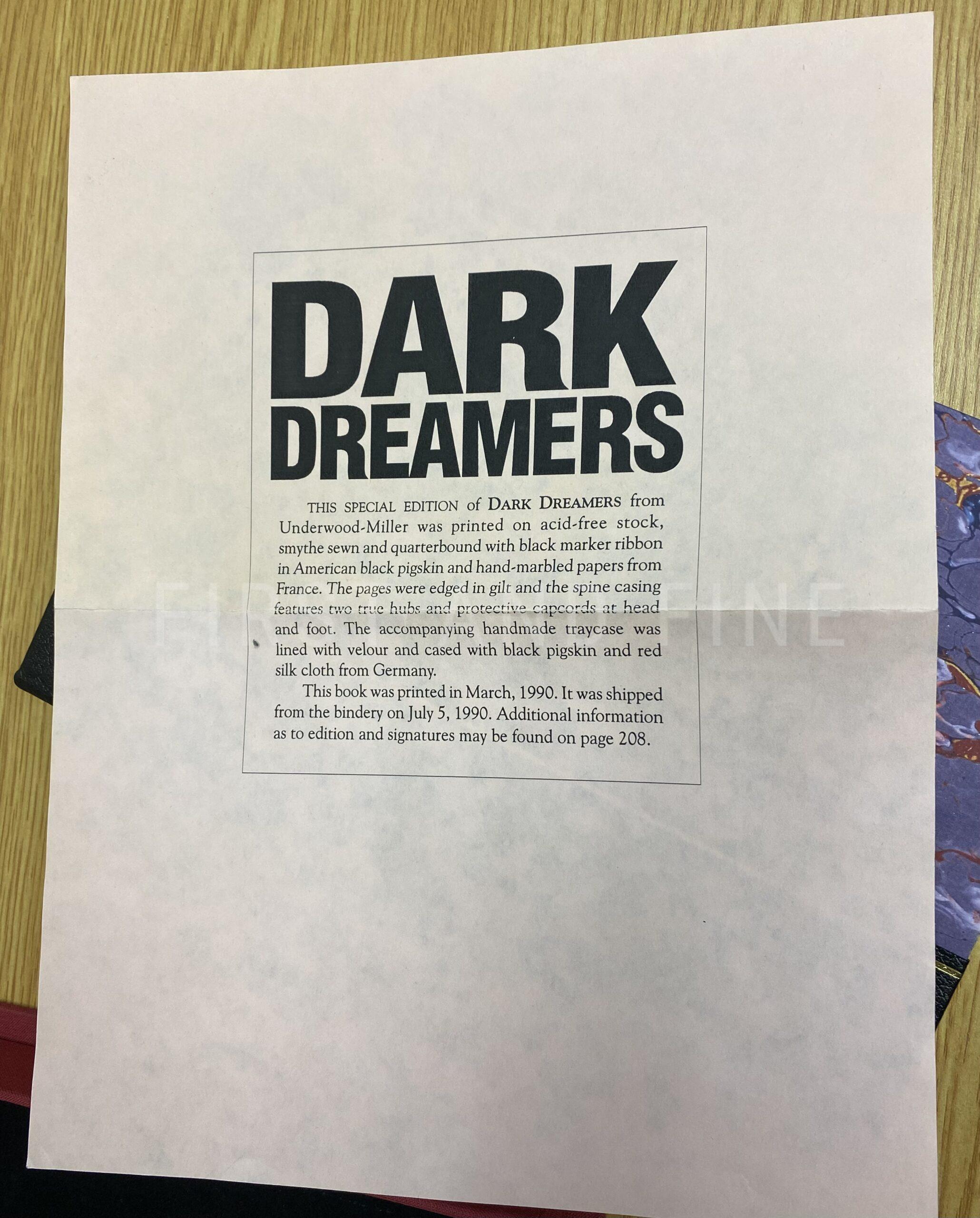 King, Stephen et al. (1990) 'Dark Dreamers', US signed limited edition with low limitation number - Image 6