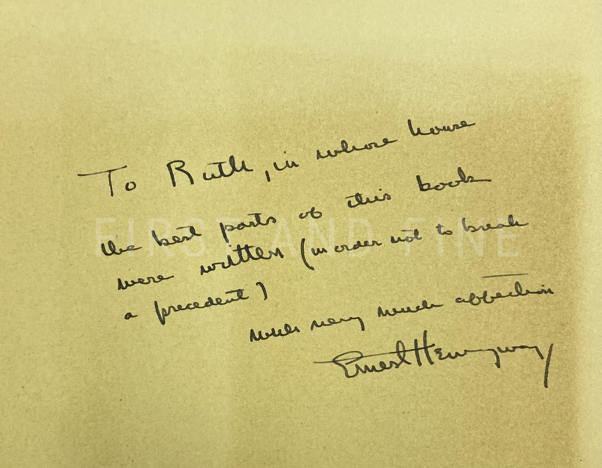 Hemingway, Ernest (1932) 'Death in the Afternoon', US signed and inscribed first edition - family association copy - Image 2