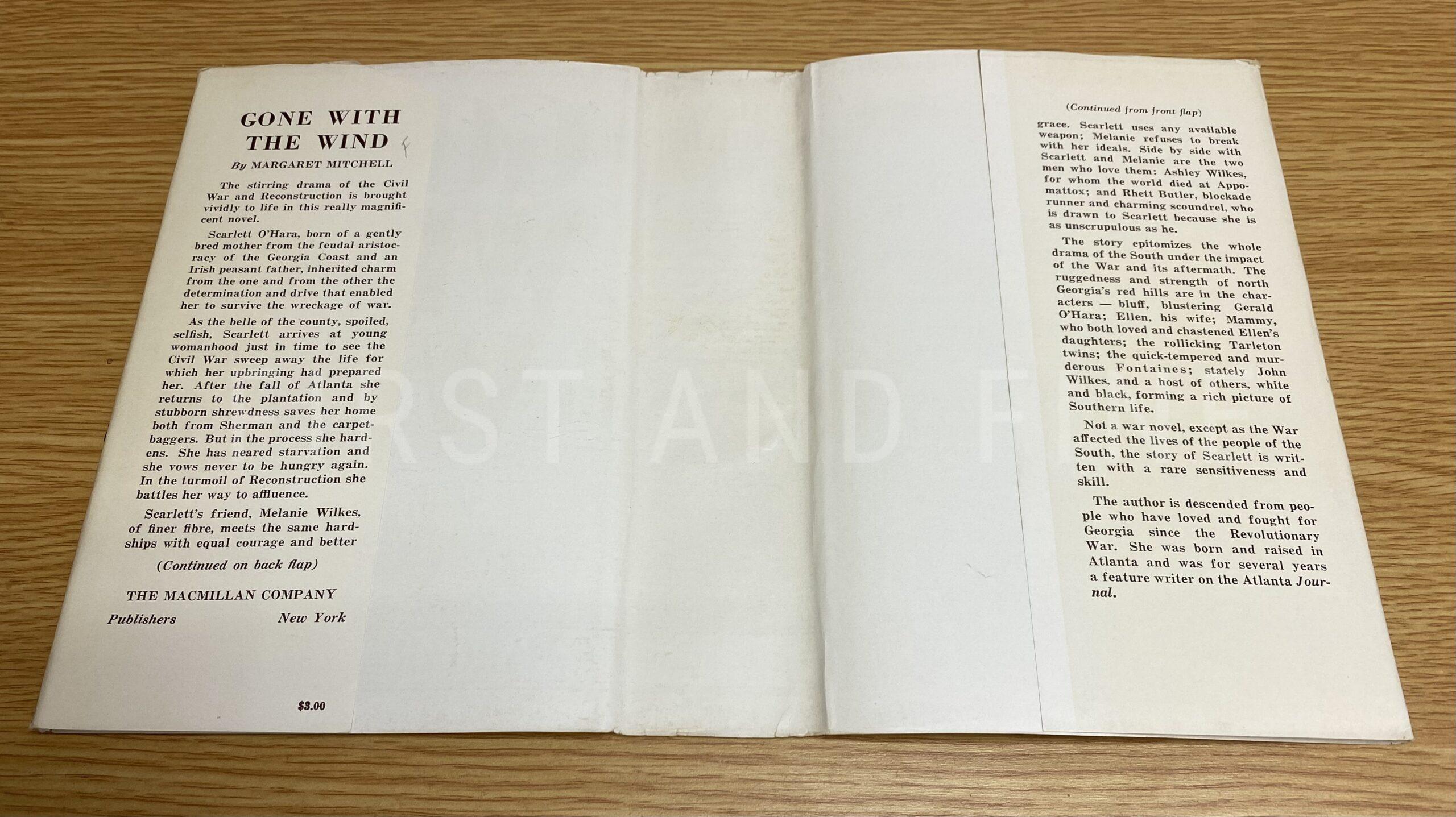 Mitchell, Margaret (1936) 'Gone with the Wind', US signed and inscribed first edition in beautiful first state dust jacket - Image 5