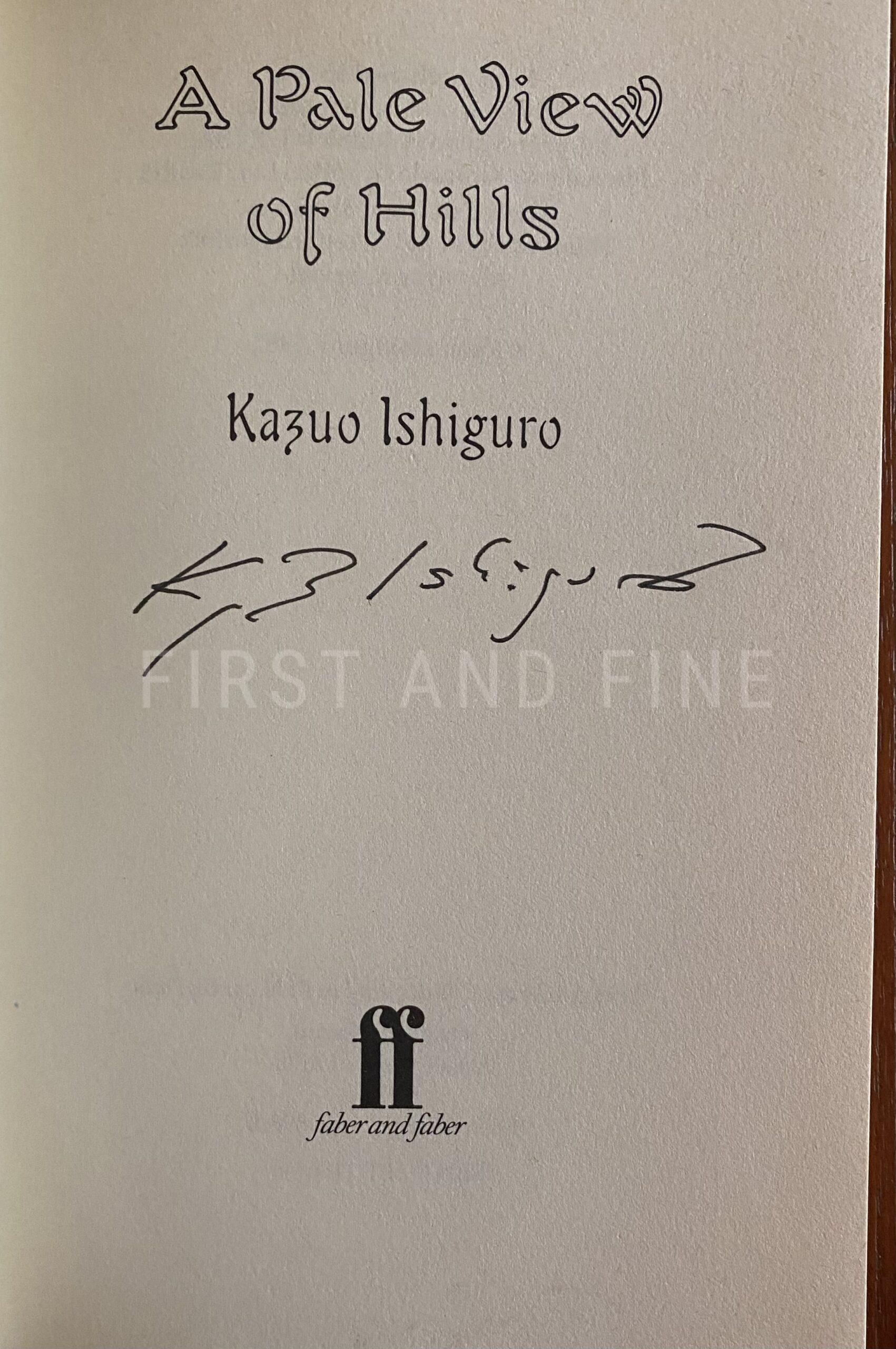 Ishiguro, Kazuo (1982) 'A Pale View of Hills', UK signed first edition - Image 2
