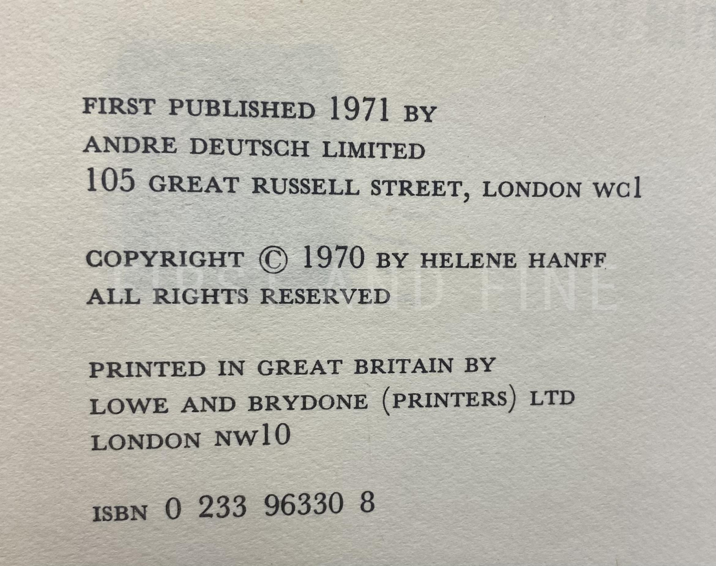 Hanff, Helene (1971) '84, Charing Cross Road', UK signed and beautifully inscribed first edition with provenance - Image 3